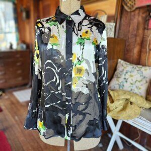 Chico's Black/White Blouse Size 2